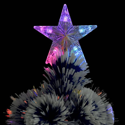 vidaXL Artificial Christmas Tree with LED White&Blue 120 cm Fibre Optic
