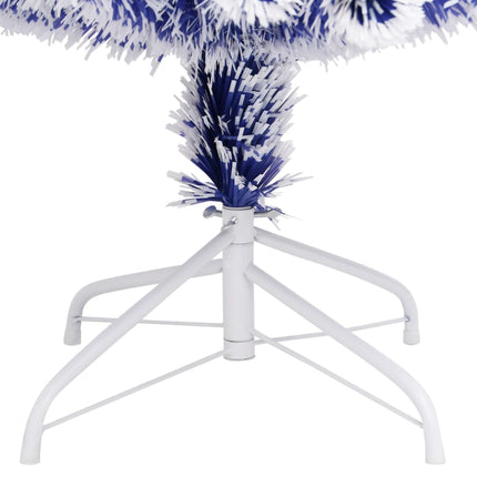 vidaXL Artificial Christmas Tree with LED White&Blue 120 cm Fibre Optic