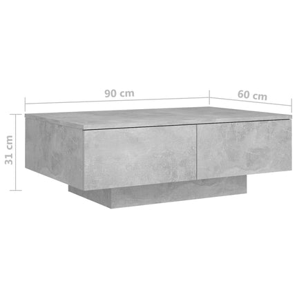 vidaXL Coffee Table Concrete Grey 90x60x31 cm Chipboard