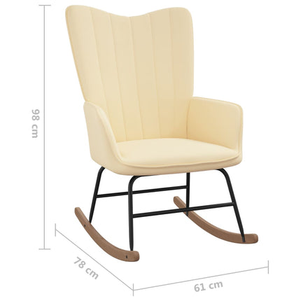 vidaXL Rocking Chair Cream White Velvet