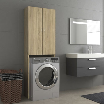 Washing Machine Cabinet Sonoma Oak 64x25.5x190 cm