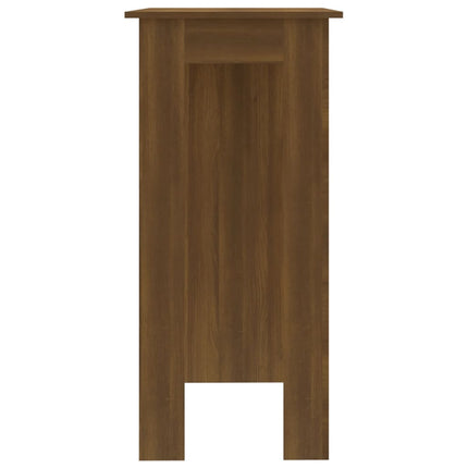 vidaXL Bar Table with Shelf Brown Oak 102x50x103.5 cm Chipboard