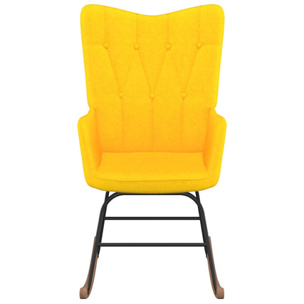 Rocking Chair with a Stool Mustard Yellow Fabric