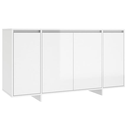 Sideboard High Gloss White 135x41x75 cm Engineered Wood