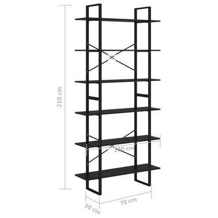 High Cabinet Black 100x30x210 cm Engineered Wood