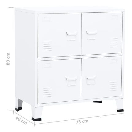 vidaXL Industrial Filing Cabinet White 75x40x80 cm Steel