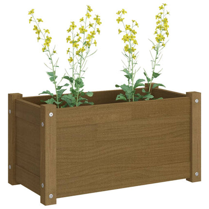 Garden Planters 2 pcs Honey Brown 60x31x31 cm Solid Pinewood