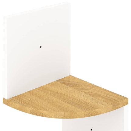vidaXL Wall Corner Shelf White and Sonoma Oak 19x19x123 cm Chipboard