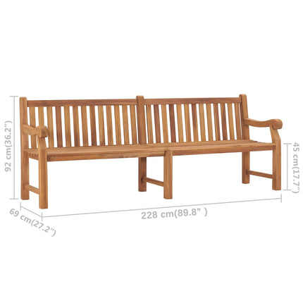 Garden Bench 228 cm Solid Teak Wood