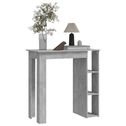 vidaXL Bar Table with Shelf Concrete Grey 102x50x103.5 cm Chipboard