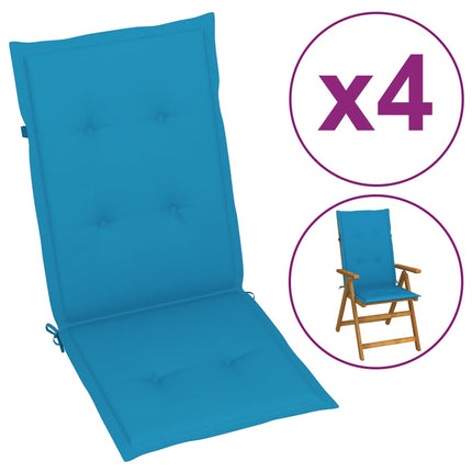 vidaXL Garden Chair Cushions 4 pcs Blue 120x50x3 cm