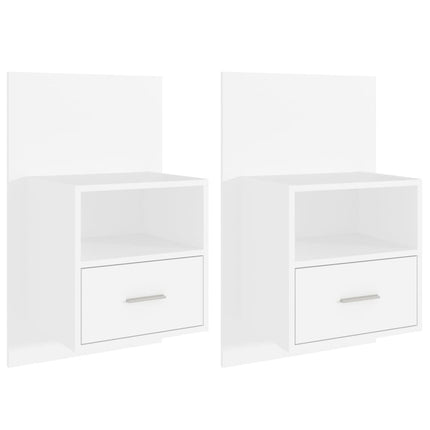 vidaXL Wall Bedside Cabinets 2 pcs White Engineered Wood