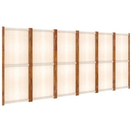 vidaXL 6-Panel Room Divider Cream White 420x180 cm