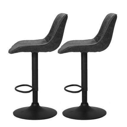 Set of 2 Bar Stools Kitchen Stool Chairs Metal Barstool Dining Chair Black Rushal