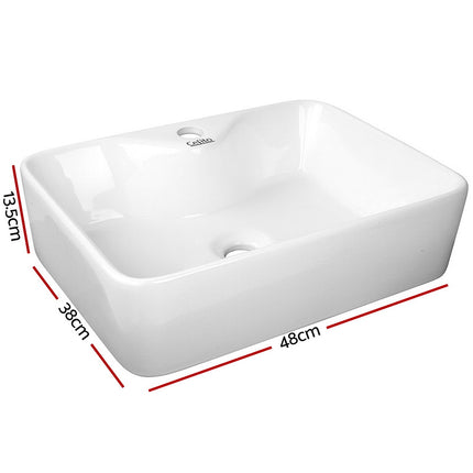 Ceramic Rectangle Sink Bowl - White