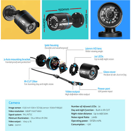 1080P 4 Channel CCTV Security Camera