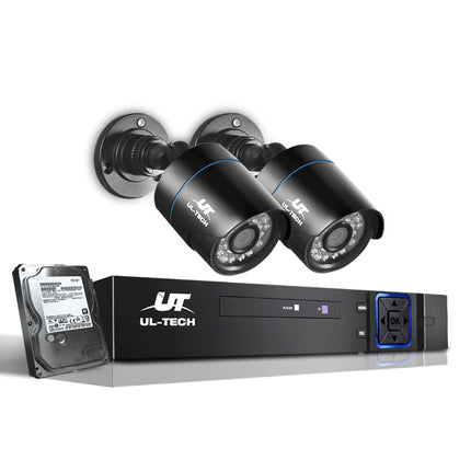 CCTV Security System 2TB 4CH DVR 1080P 2 Camera Sets