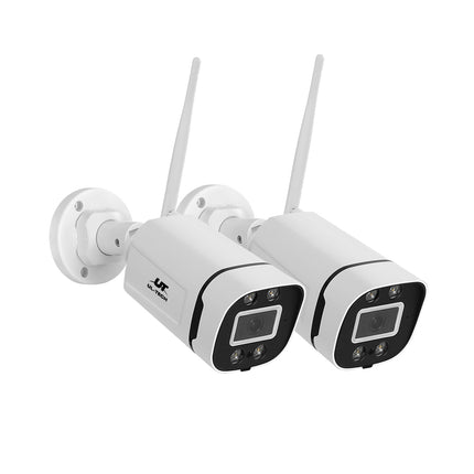 3MP Wireless CCTV Security Camera System WiFi Outdoor Home 2 Cameras Set