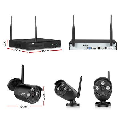 CCTV Wireless Security System 2TB 8CH NVR 1080P 4 Camera Sets