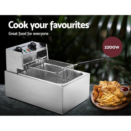 Commercial Electric Single Deep Fryer - Silver