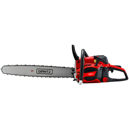 Chainsaw 58cc Petrol Commercial Pruning Chain Saw E-Start 22'' Bar Top