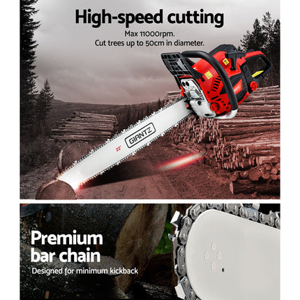 Chainsaw 58cc Petrol Commercial Pruning Chain Saw E-Start 22'' Bar Top