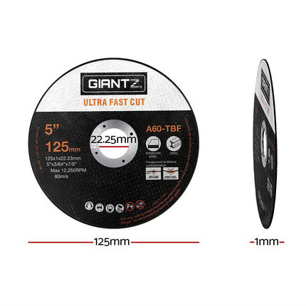 50-Piece Cutting Discs 5" 125mm Angle Grinder Thin Cut Off Wheel Metal