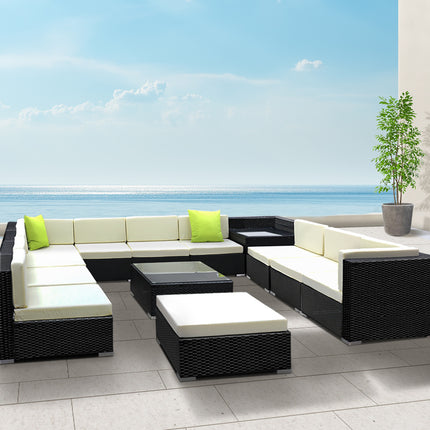 13PC Outdoor Furniture Sofa Set Wicker Garden Patio Lounge
