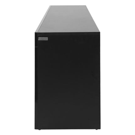 TV Cabinet Entertainment Unit Stand RGB LED Gloss 3 Doors 180cm Black