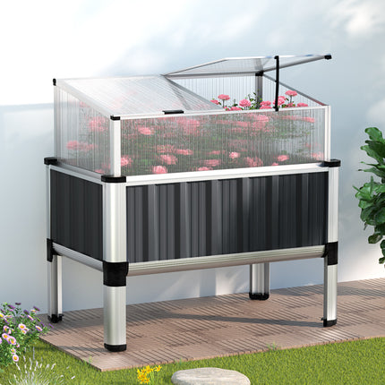 Garden Bed Galvanised Steel Raised Planter Vegetable 80x49x74cm