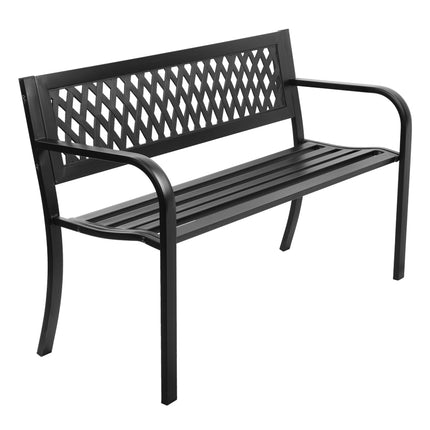 Steel Modern Garden Bench - Black