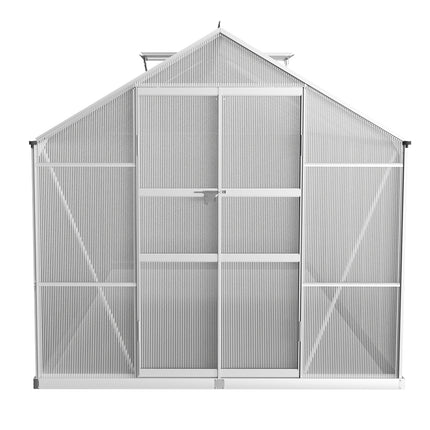 Greenhouse Aluminium Green House Garden Shed Polycarbonate 4.1x2.5M