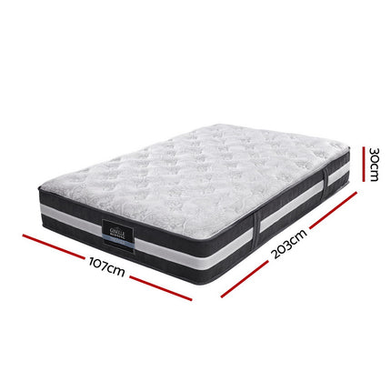 King Single Mattress Bed Size 7 Zone Pocket Spring Medium Firm Foam 30cm