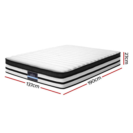 Bedding DOUBLE Size Bed Mattress Euro Top Pocket Spring Foam 27CM