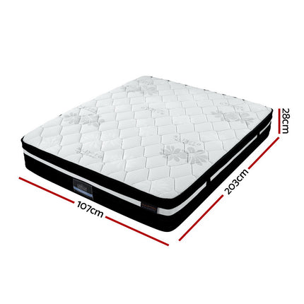 King Single Bed Mattress Size Extra Firm 7 Zone Pocket Spring Foam 28cm