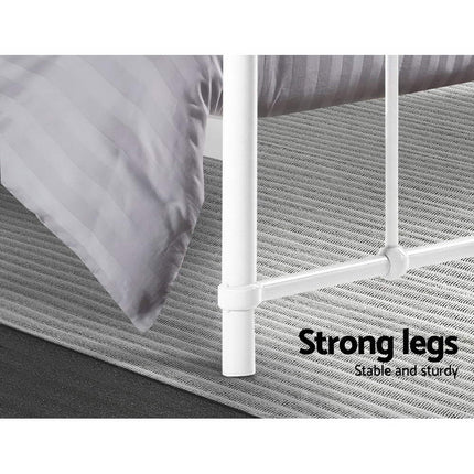 LEO Metal Bed Frame - Double (White)