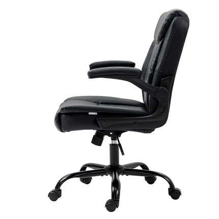 Office Chair Leather Computer Desk Chairs Executive Gaming Study Black