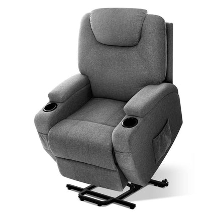 Electric Massage Chair Recliner Sofa Lift Motor Armchair Heating Fabric