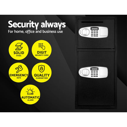 Electronic Safe Digital Security Box Double Door LCD Display