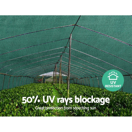 50%UV Shade Cloth Shadecloth Sail Garden Mesh Roll Outdoor 3.66x10m GR