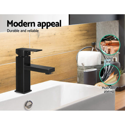 Basin Mixer Tap Faucet Bathroom Vanity Counter Top WELS Standard Brass Black
