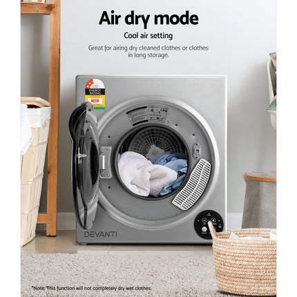 5kg Tumble Dryer Fully Auto Wall Mount Kit Clothes Machine Vented Silver
