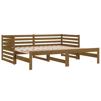 vidaXL Pull-out Day Bed Honey Brown 2x(92x187) cm Solid Wood Pine