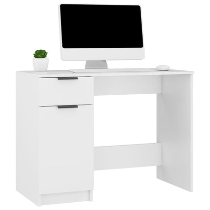 Desk White 100x50x75 cm Engineered Wood