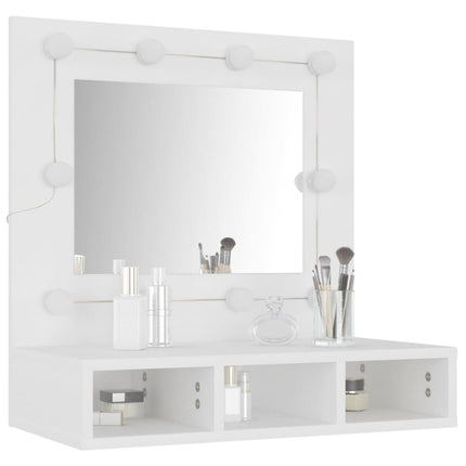 Mirror Cabinet with LED White 60x31.5x62 cm