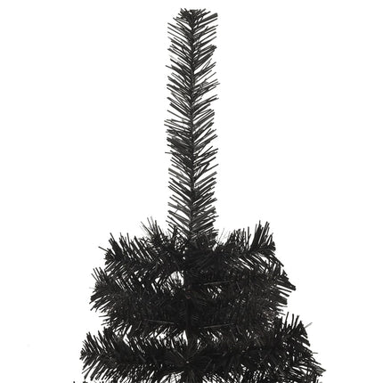 vidaXL Artificial Half Christmas Tree with Stand Black 180 cm PVC