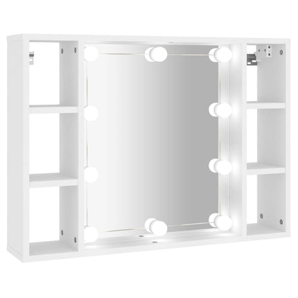 Mirror Cabinet with LED White 76x15x55 cm