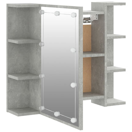 Mirror Cabinet with LED Concrete Grey 70x16.5x60 cm