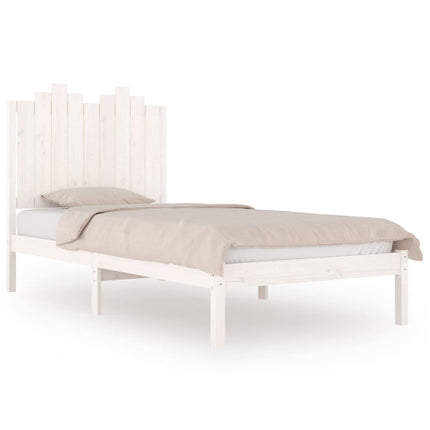 vidaXL Bed Frame White Solid Wood Pine 92x187 cm Single Bed Size