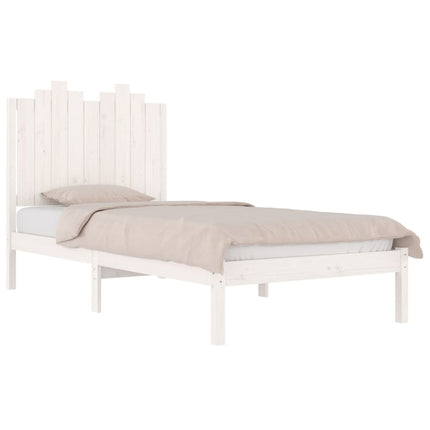 vidaXL Bed Frame White Solid Wood Pine 92x187 cm Single Bed Size
